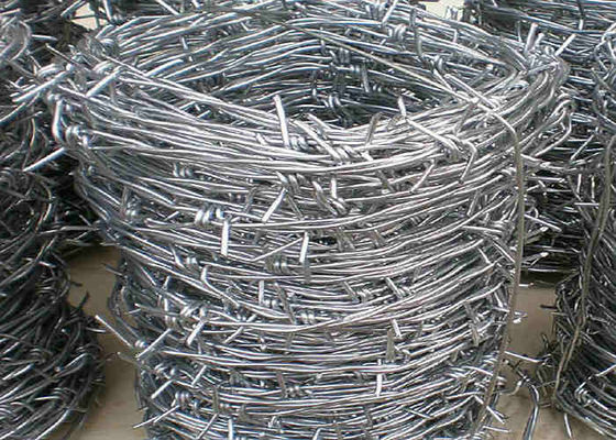 2.2mm Solid Galvanized Barbed Wire 3.0cm For Military Sentry Defence