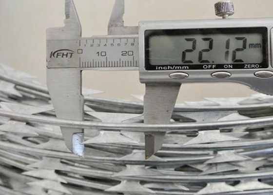 Galvanized Concertina Razor Barbed Wire Fencing 50cm 100cm Cross Razor Barbed Wire