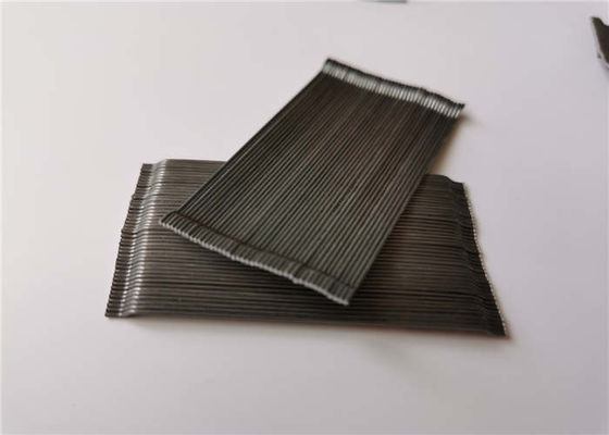 25 - 60mm Glued Steel Fiber Cold Drawn Material For Tunnel / Roads
