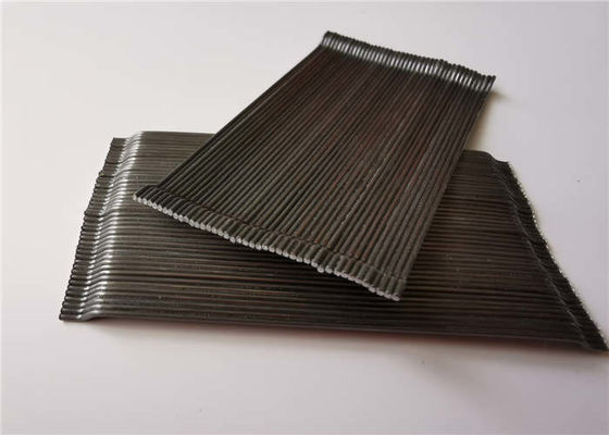 25 - 60mm Glued Steel Fiber Cold Drawn Material For Tunnel / Roads