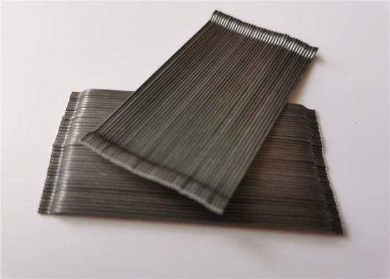 25 - 60mm Glued Steel Fiber Cold Drawn Material For Tunnel / Roads