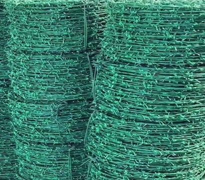 2.0mm 10cm Security Farm Barbed Wire Fence PVC Coated Convenient Installation