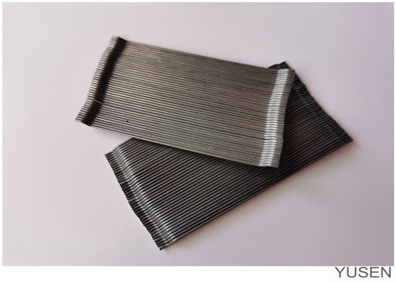 Metal Hooked End Glued Steel Fiber For Concrete Structures Dosage 10-60 Kgs